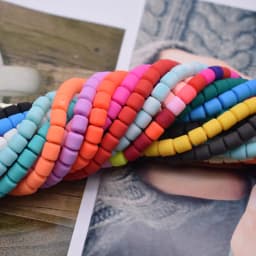 Color Barrel Beads DIY Jewelry Findings Polymer Clay Beads Tube Spacer Beads For Jewelry Making DIY Handmade Bracelet Accessory