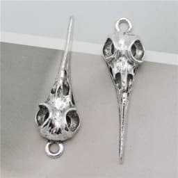10Pcs Mix Alloy Animals Charms Skull Bird Head Pointed Mouth Pendant Handmade Hanging Crafts Vintage Jewelry Bronze Silver Color