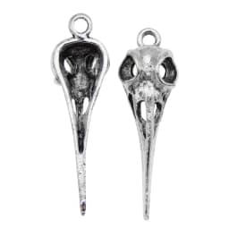 10Pcs Mix Alloy Animals Charms Skull Bird Head Pointed Mouth Pendant Handmade Hanging Crafts Vintage Jewelry Bronze Silver Color