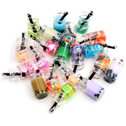 10pcs Charms Resin Fruit Orange Apple Pearl Milk Tea Pendant Crafts Making Findings Handmade Jewelry DIY for Earrings Necklace