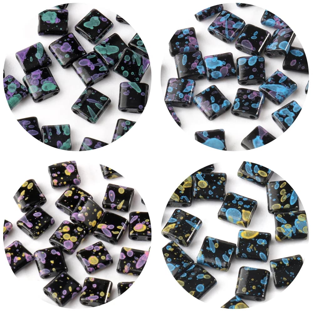 5*5*2mm Natural Stone Two Hole Paint Hematite Stone Mineral Loose Spacer Beads For Jewelry Making Diy Earrings Bracelet Necklace