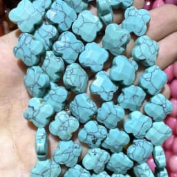 Faceted Natural Clover Tiger Eye Agates Chalcedony Quartz Stone Spacer Loose Beads Pendants Handmade For Charm Jewelry Making