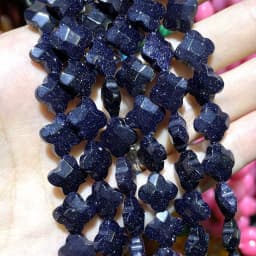 Faceted Natural Clover Tiger Eye Agates Chalcedony Quartz Stone Spacer Loose Beads Pendants Handmade For Charm Jewelry Making