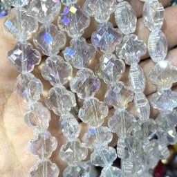 Faceted Natural Clover Tiger Eye Agates Chalcedony Quartz Stone Spacer Loose Beads Pendants Handmade For Charm Jewelry Making