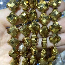 Faceted Natural Clover Tiger Eye Agates Chalcedony Quartz Stone Spacer Loose Beads Pendants Handmade For Charm Jewelry Making