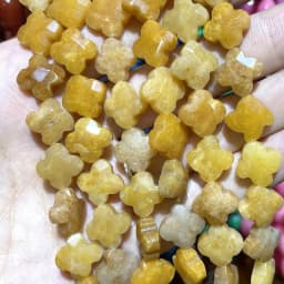 Faceted Natural Clover Tiger Eye Agates Chalcedony Quartz Stone Spacer Loose Beads Pendants Handmade For Charm Jewelry Making