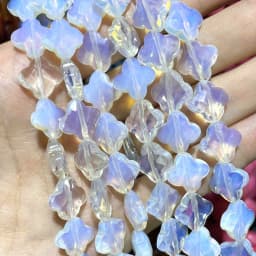 Faceted Natural Clover Tiger Eye Agates Chalcedony Quartz Stone Spacer Loose Beads Pendants Handmade For Charm Jewelry Making
