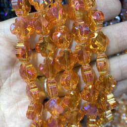 Faceted Natural Clover Tiger Eye Agates Chalcedony Quartz Stone Spacer Loose Beads Pendants Handmade For Charm Jewelry Making