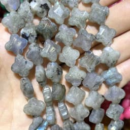 Faceted Natural Clover Tiger Eye Agates Chalcedony Quartz Stone Spacer Loose Beads Pendants Handmade For Charm Jewelry Making