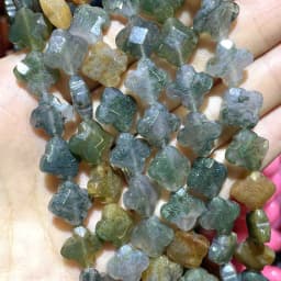 Faceted Natural Clover Tiger Eye Agates Chalcedony Quartz Stone Spacer Loose Beads Pendants Handmade For Charm Jewelry Making