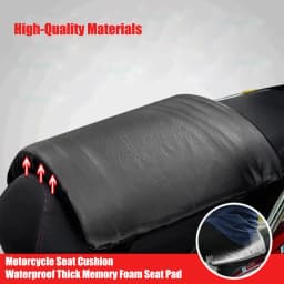 41*34*4cm Motorcycle Seat Cushion Waterproof Thick Memory Foam Seat Pad Comfortable Motorbike Seat Mat,cruisers Travel Cushions