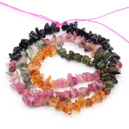 Multicolor Natural Watermelon Rainbow Tourmaline Stone Beads Irregular Gravel Chip Loose Beads DIY Bracelet Jewelry Making 15''