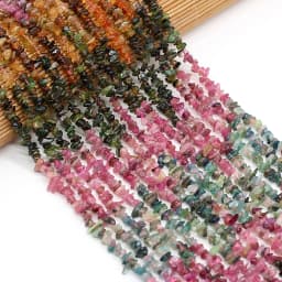 Multicolor Natural Watermelon Rainbow Tourmaline Stone Beads Irregular Gravel Chip Loose Beads DIY Bracelet Jewelry Making 15''