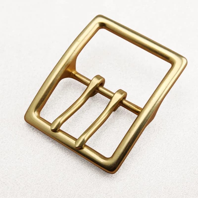 40/45/50/55mm Solid brass Belt Buckle Double Pin two pins 2 Prongs Super wide and thick DIY Leathercraft Hardware Buckles