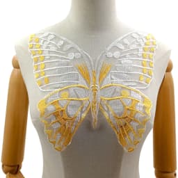 1Pc Black Butterfly Collar Embroidered Wedding Gown Appliques Lace Fabric Sew On Patches For Dress DIY Decoration