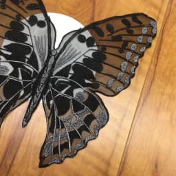 1Pc Black Butterfly Collar Embroidered Wedding Gown Appliques Lace Fabric Sew On Patches For Dress DIY Decoration