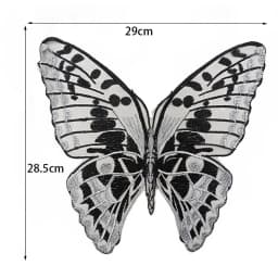 1Pc Black Butterfly Collar Embroidered Wedding Gown Appliques Lace Fabric Sew On Patches For Dress DIY Decoration