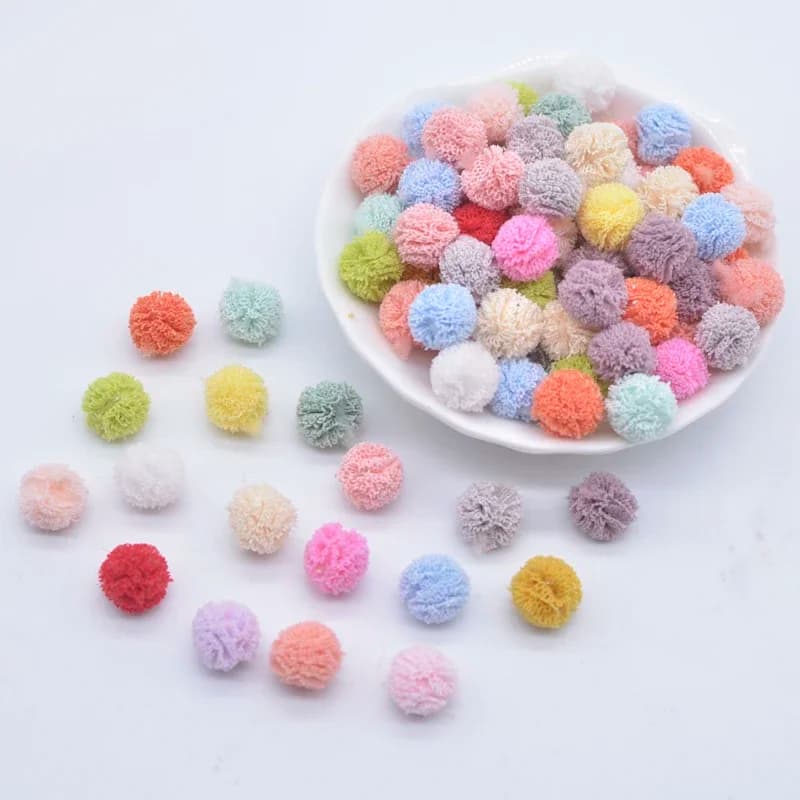 100Pcs 10mm Colorful Elastic Mesh Chiffon Ball for DIY Children Headwear Bow Accessories Handmade Baby Clothes Hat Shoes Decor