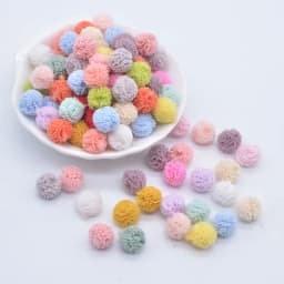 100Pcs 10mm Colorful Elastic Mesh Chiffon Ball for DIY Children Headwear Bow Accessories Handmade Baby Clothes Hat Shoes Decor