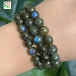 Smooth Natural Green Labradorite Round Loose Beads For Making Jewelry DIY Bracelet Ear Studs Accessories 15'' Inch 4/6/8/10/12mm