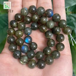 Smooth Natural Green Labradorite Round Loose Beads For Making Jewelry DIY Bracelet Ear Studs Accessories 15'' Inch 4/6/8/10/12mm