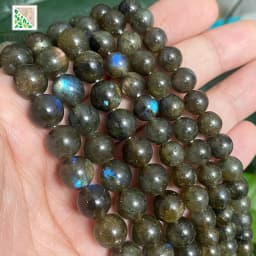 Smooth Natural Green Labradorite Round Loose Beads For Making Jewelry DIY Bracelet Ear Studs Accessories 15'' Inch 4/6/8/10/12mm