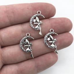 15pcs Charms Angel Fairy 25x15mm Silver Color Angel Pendants For Jewelry Making Antique Silver Color Charms Accessories