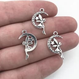 15pcs Charms Angel Fairy 25x15mm Silver Color Angel Pendants For Jewelry Making Antique Silver Color Charms Accessories