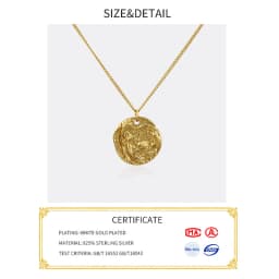 BFCLUB Silver Color Necklace Ladies Elegant Round Shape Necklace Fashion Sterling Silver Jewelry Round Necklace