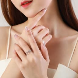 Ailmay Fashion 925 Sterling Silver Clear Zircon Romantic LOVE Finger Ring For Women Wedding Statement Fine Silver Jewelry