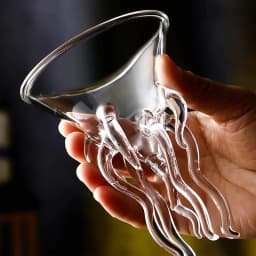 Creative Cocktail Glass - Porcupine Fish/Swan/Rose/Octopus/Bird Design Cocktail Glass, Novelty Drink Cup for KTV Bar Night Party