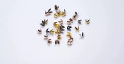 100pcs/lot 6mm Four Leaves Bulk Metal Gold Plated Flower Loose Sparer Apart End Bead Caps For Jewelry Making Finding Accessories