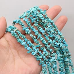 40cm Natural Blue Turquoises Stone Irregular Chips Gravel Loose Beads for Women Bracelet Jewelry Accessories Size 3x5-4x6mm