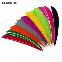 IBOUNFOX 50Pcs 4" Turkey Feather Fletching Right/Left Wings Archery Hunting Arrow Feathers DIY Carbon Woonden Arrow Vanes