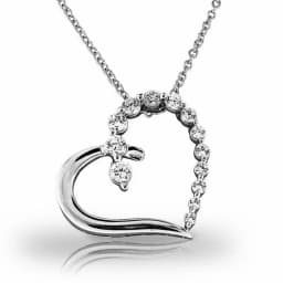 Huitan Bling Bling Princess Heart Pendant Necklace Silver Color Romantic Wedding Engagement Necklaces Trendy Jewelry for Women