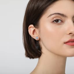 ITSMOS Natural Moonstone 0.84inch Earrings Round Twist Lace S925 Silver Studs Retro Elegant Roman Style for Women Girls Gift