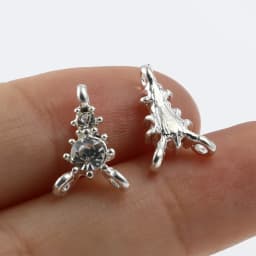 Fsashion Metal Connectors Triangle Gold Color Rhinestone Charms DIY Making Women Necklace Jewelry Gifts 13mm x 9mm,10PCs