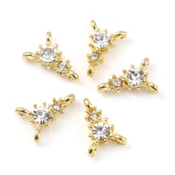 Fsashion Metal Connectors Triangle Gold Color Rhinestone Charms DIY Making Women Necklace Jewelry Gifts 13mm x 9mm,10PCs
