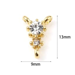 Fsashion Metal Connectors Triangle Gold Color Rhinestone Charms DIY Making Women Necklace Jewelry Gifts 13mm x 9mm,10PCs