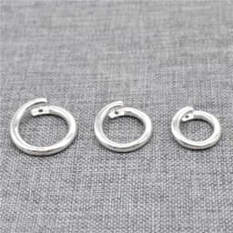 2 Pieces of 925 Sterling Silver Lock Jump Ring 6mm 8mm 10mm 12mm 14mm Open to Closed Clasp