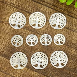 Real Shell Charm Mother of Pearl Tree Flower of Life Water Drop Hamsa Fatima Hand Triskele Pendant Necklace DIY Jewelry Making
