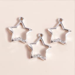 Leslie 10pcs 16*22mm Gold Silver Color Mum Son Crystal Cat Moon Charms for Necklaces Earrings Jewelry Making Accessories