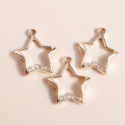 Leslie 10pcs 16*22mm Gold Silver Color Mum Son Crystal Cat Moon Charms for Necklaces Earrings Jewelry Making Accessories