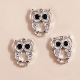 Leslie 10pcs 16*22mm Gold Silver Color Mum Son Crystal Cat Moon Charms for Necklaces Earrings Jewelry Making Accessories