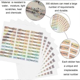 Holographic Serial Number Security Label High Security Void Seal Warranty Void Stickers Bone Shape Tamper Proof Adhesive Labels
