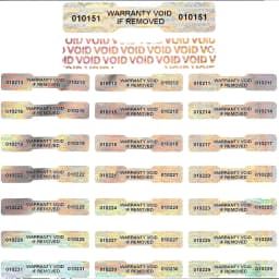 Holographic Serial Number Security Label High Security Void Seal Warranty Void Stickers Bone Shape Tamper Proof Adhesive Labels