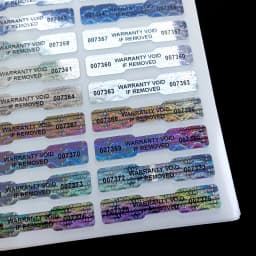 Holographic Serial Number Security Label High Security Void Seal Warranty Void Stickers Bone Shape Tamper Proof Adhesive Labels