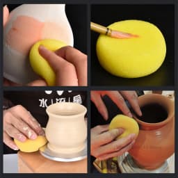 5 Pieces/set Round Sponge Soft Water-absorbent Pottery Sculpture Modeling Moisturizing Sponge Coloring Clean Pottery Tools