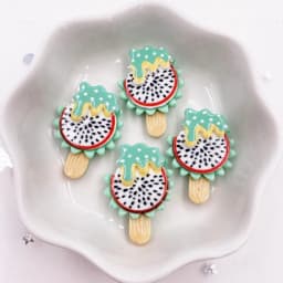 12Pcs Resin Colorful Fruit Popsicle Flatback Cabochon Figurine Stone Scrapbook Party Applique DIY Jewelry Accessories Art Crafts