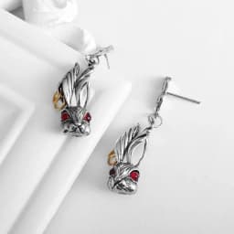 Fashion Personality Gothic Dark Night Bat Zircon Earrings Men and Women Punk Rock Hip Hop Jewelry